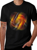 Vibrant Graphic Tee: Concentric Circle Design
