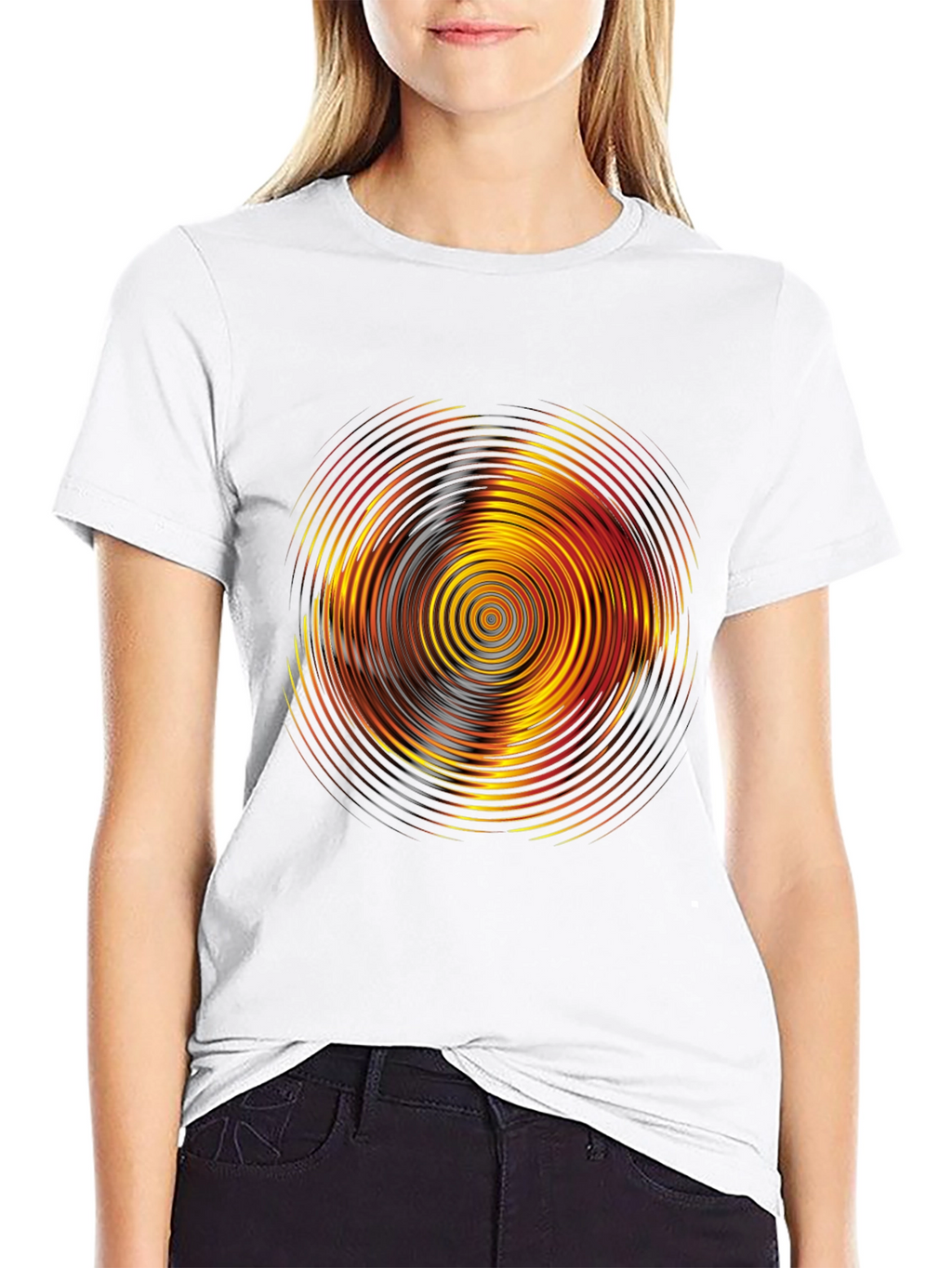 Vibrant Graphic Tee: Concentric Circle Design