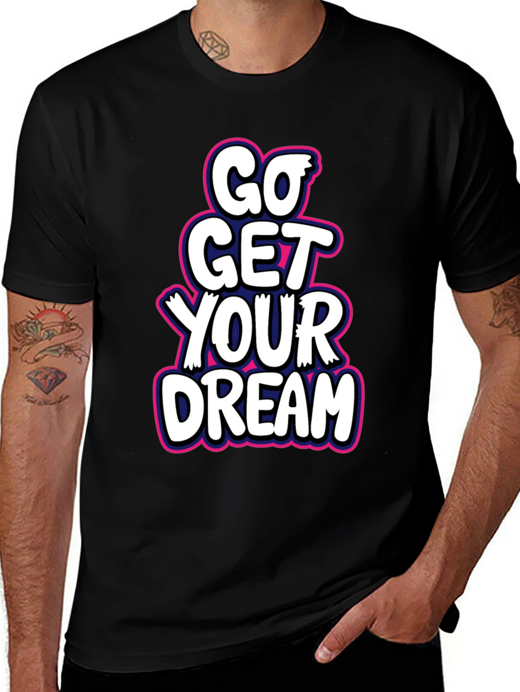 Go Get Your Dream Black Graphic Tee