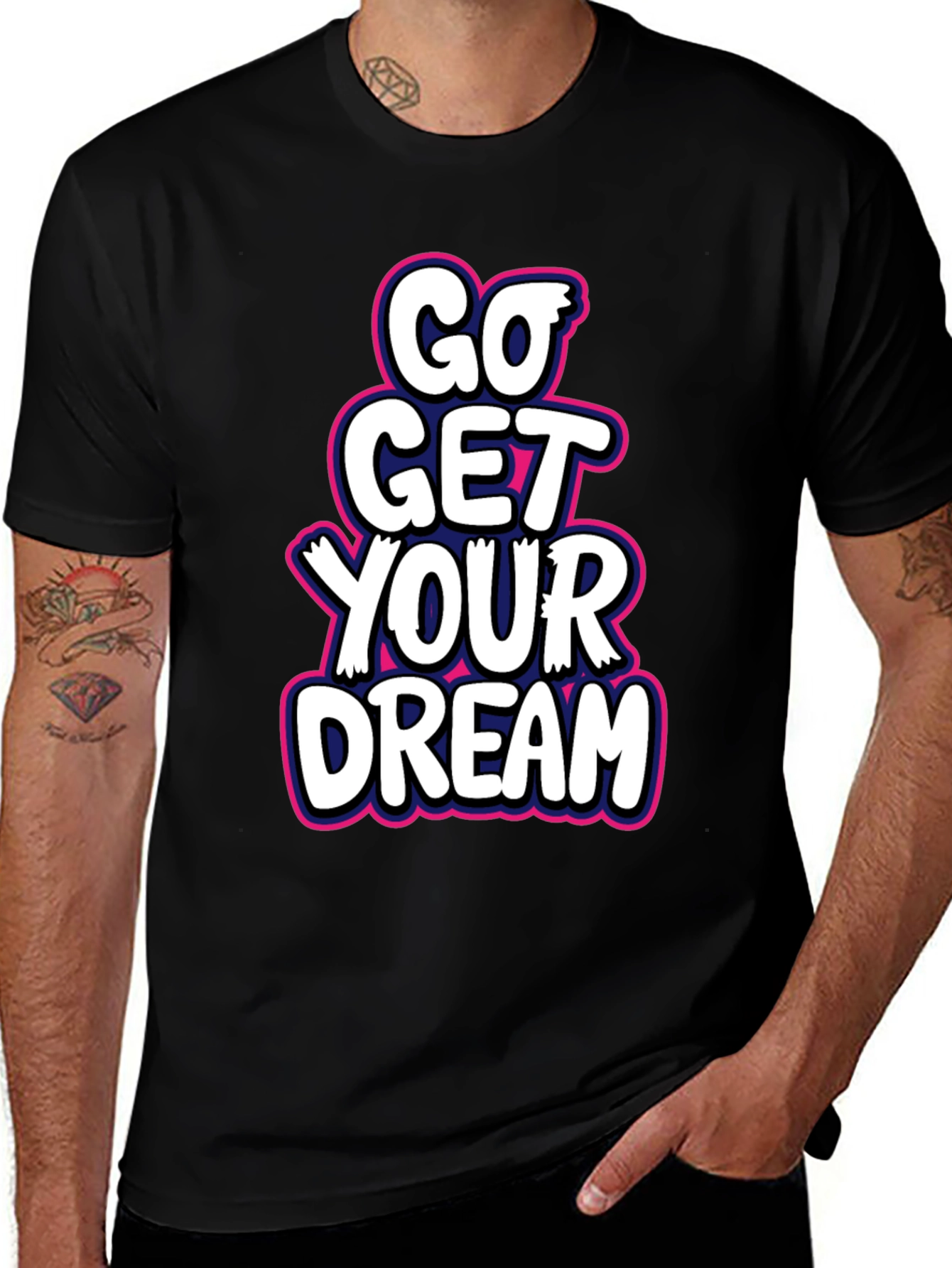Go Get Your Dream Black Graphic Tee