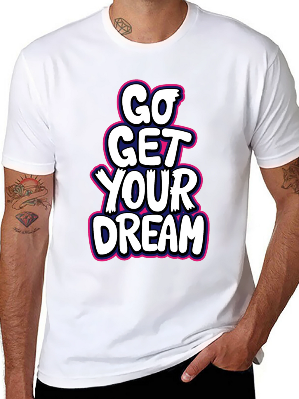 Go Get Your Dream Black Graphic Tee
