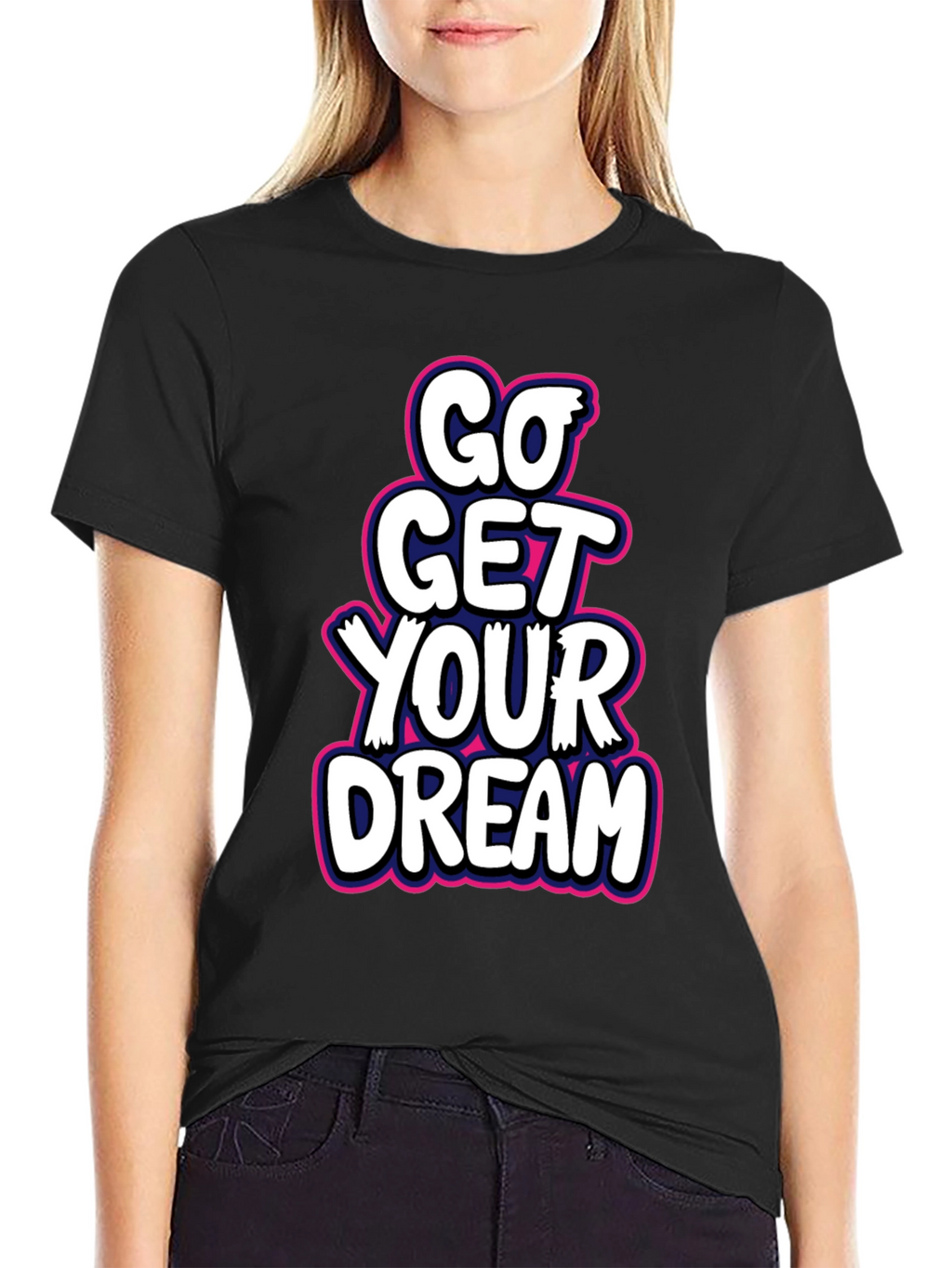 Go Get Your Dream Black Graphic Tee