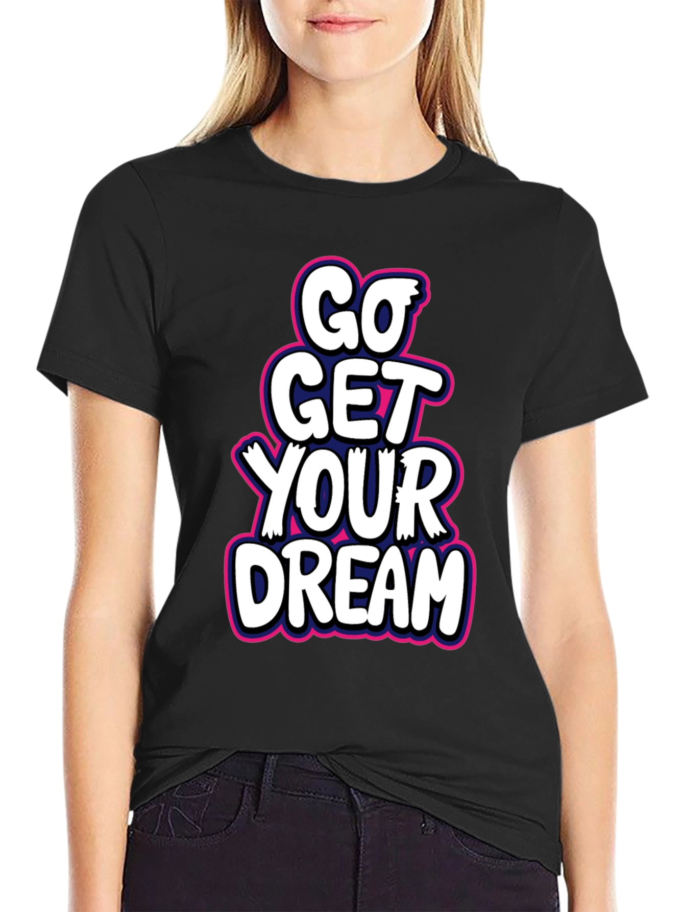 Go Get Your Dream Black Graphic Tee