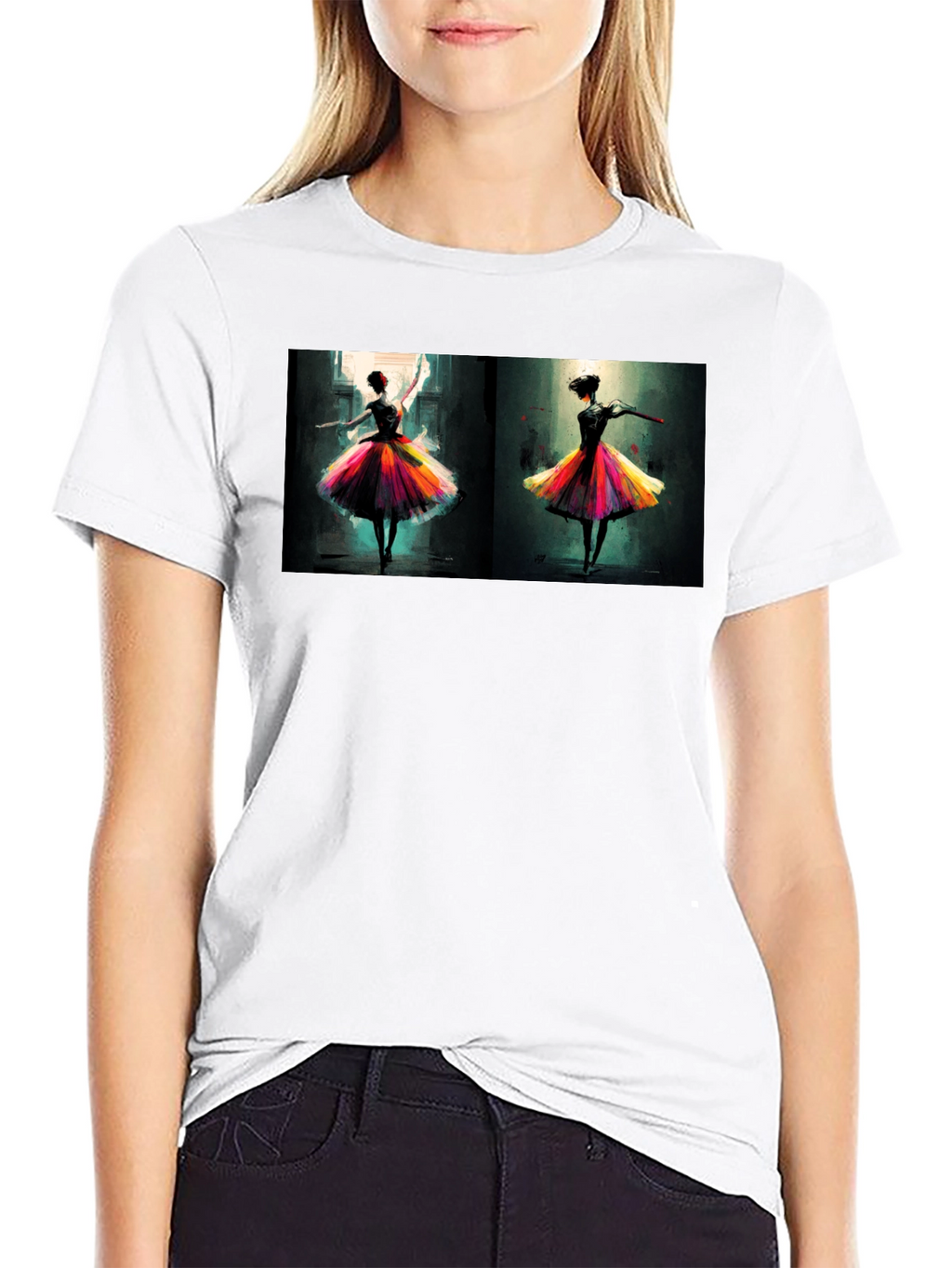 Ballerina Dance Art Black T-Shirt