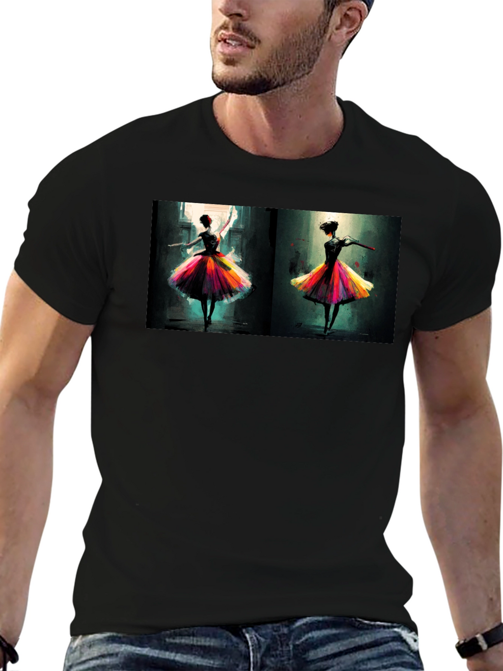 Ballerina Dance Art Black T-Shirt