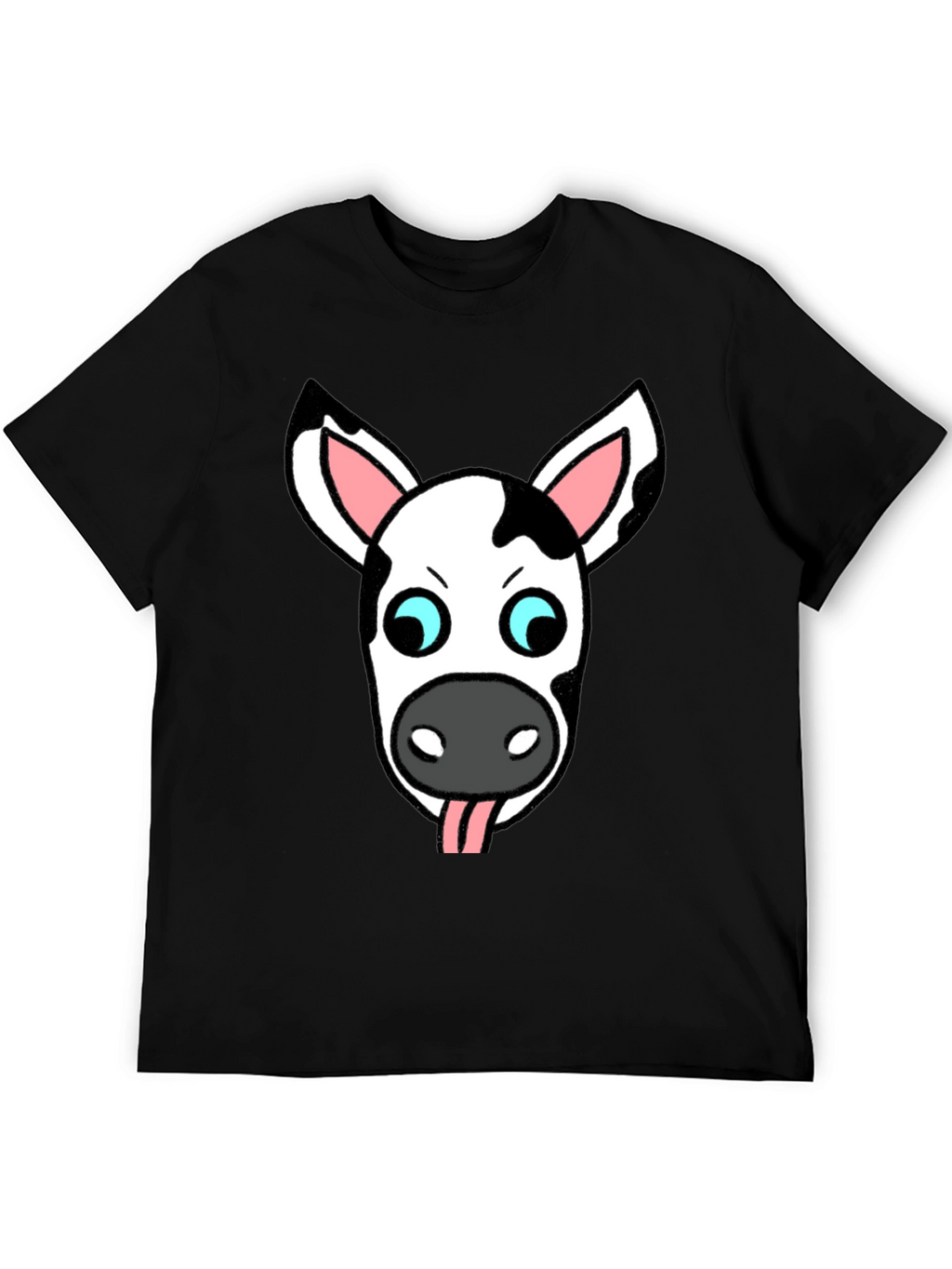 Funny Cow Face Graphic T-Shirt