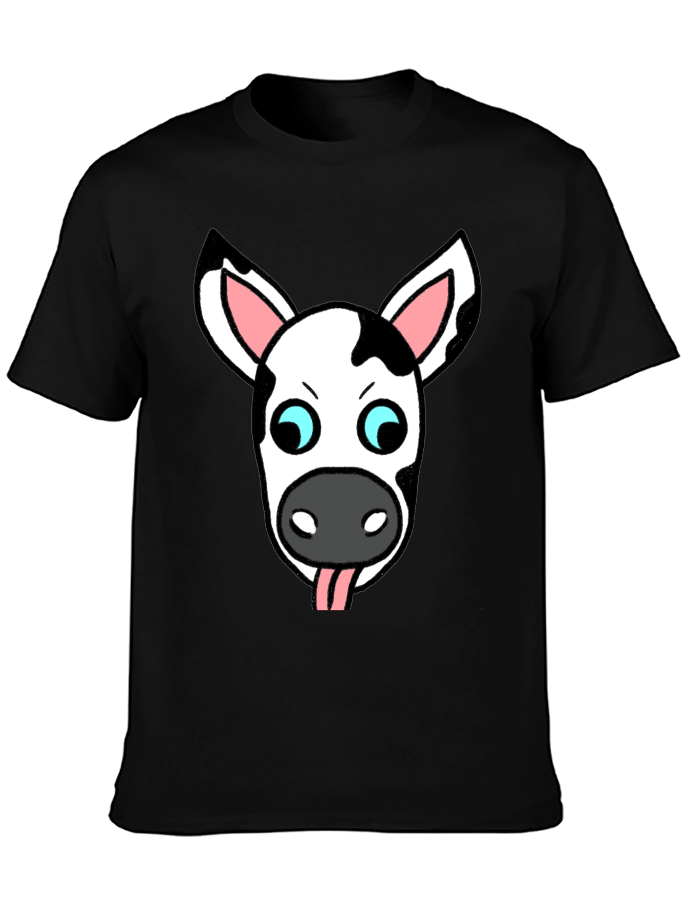 Funny Cow Face Graphic T-Shirt