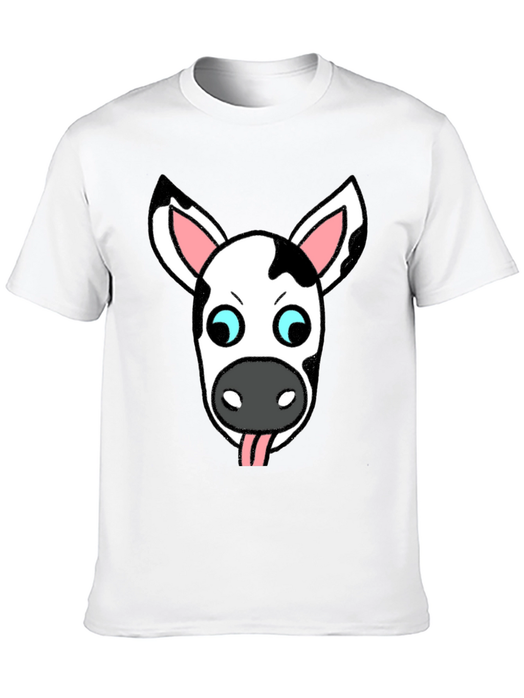 Funny Cow Face Graphic T-Shirt