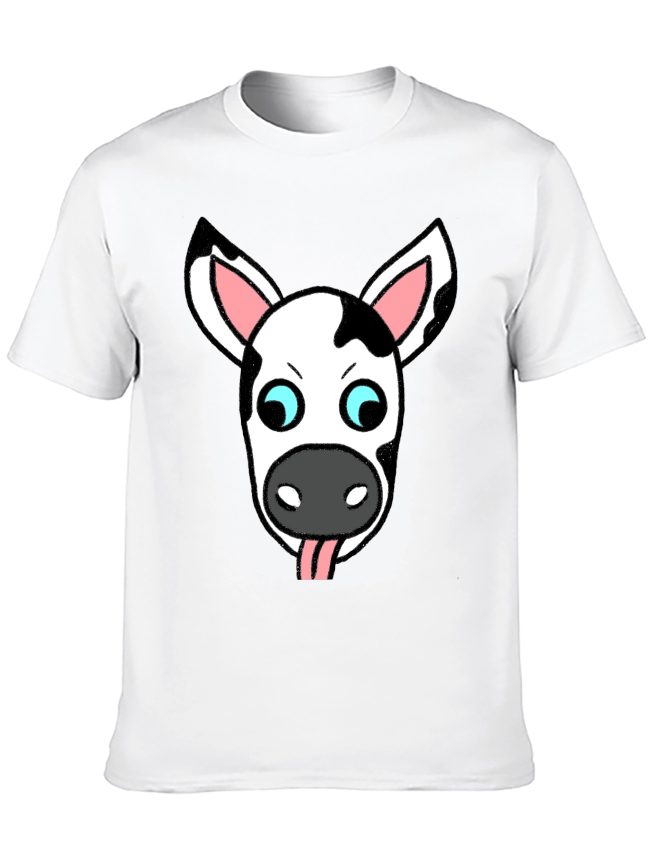 Funny Cow Face Graphic T-Shirt