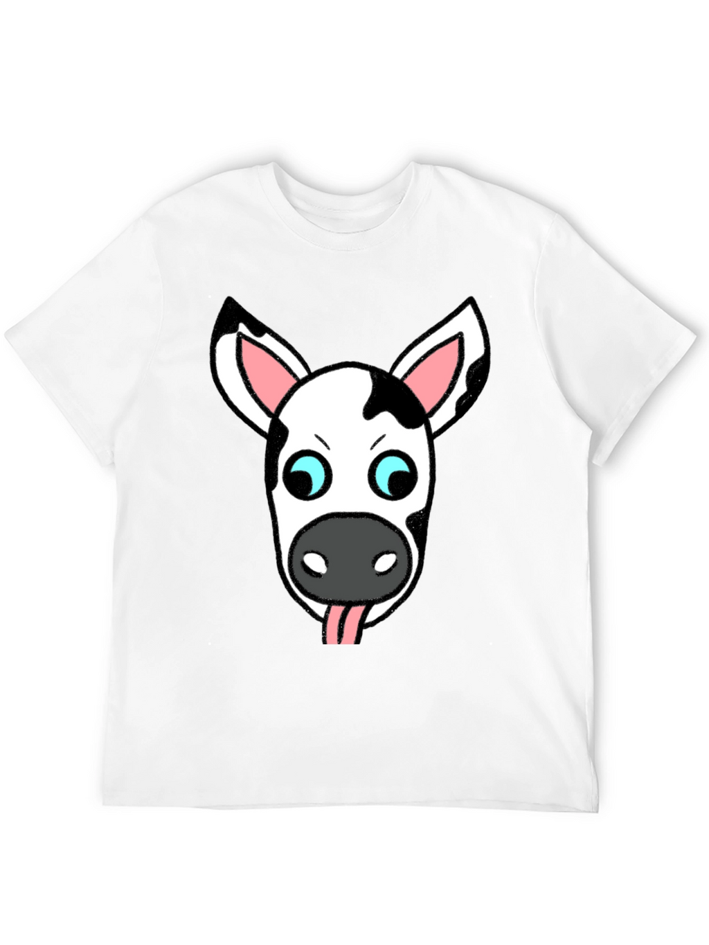 Funny Cow Face Graphic T-Shirt