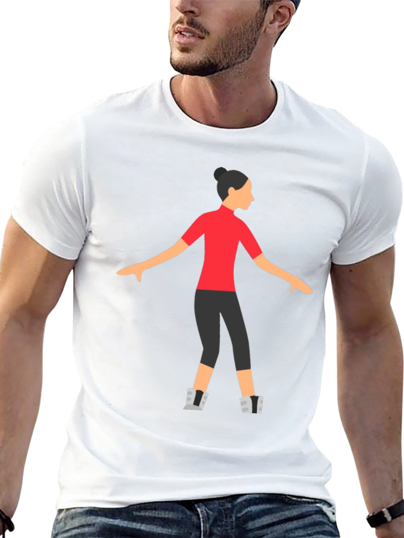 Stylized Dancer Graphic Tee - Black