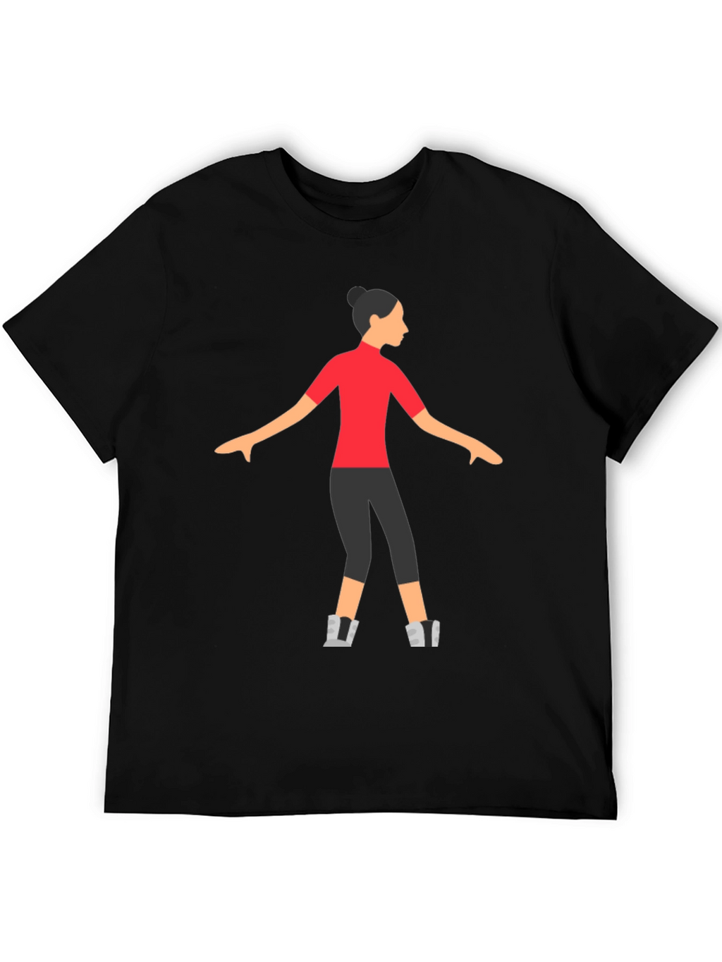 Stylized Dancer Graphic Tee - Black