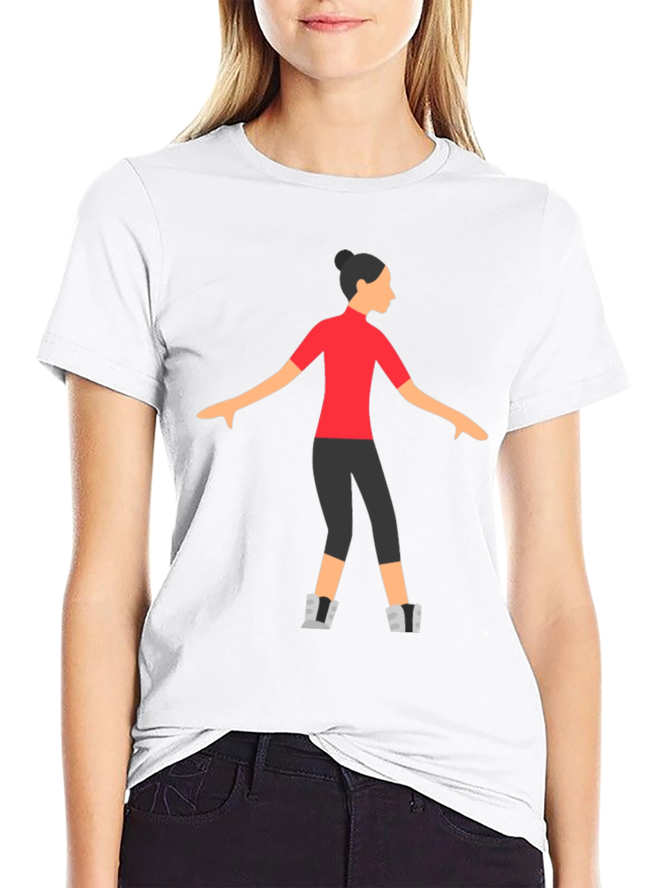 Stylized Dancer Graphic Tee - Black