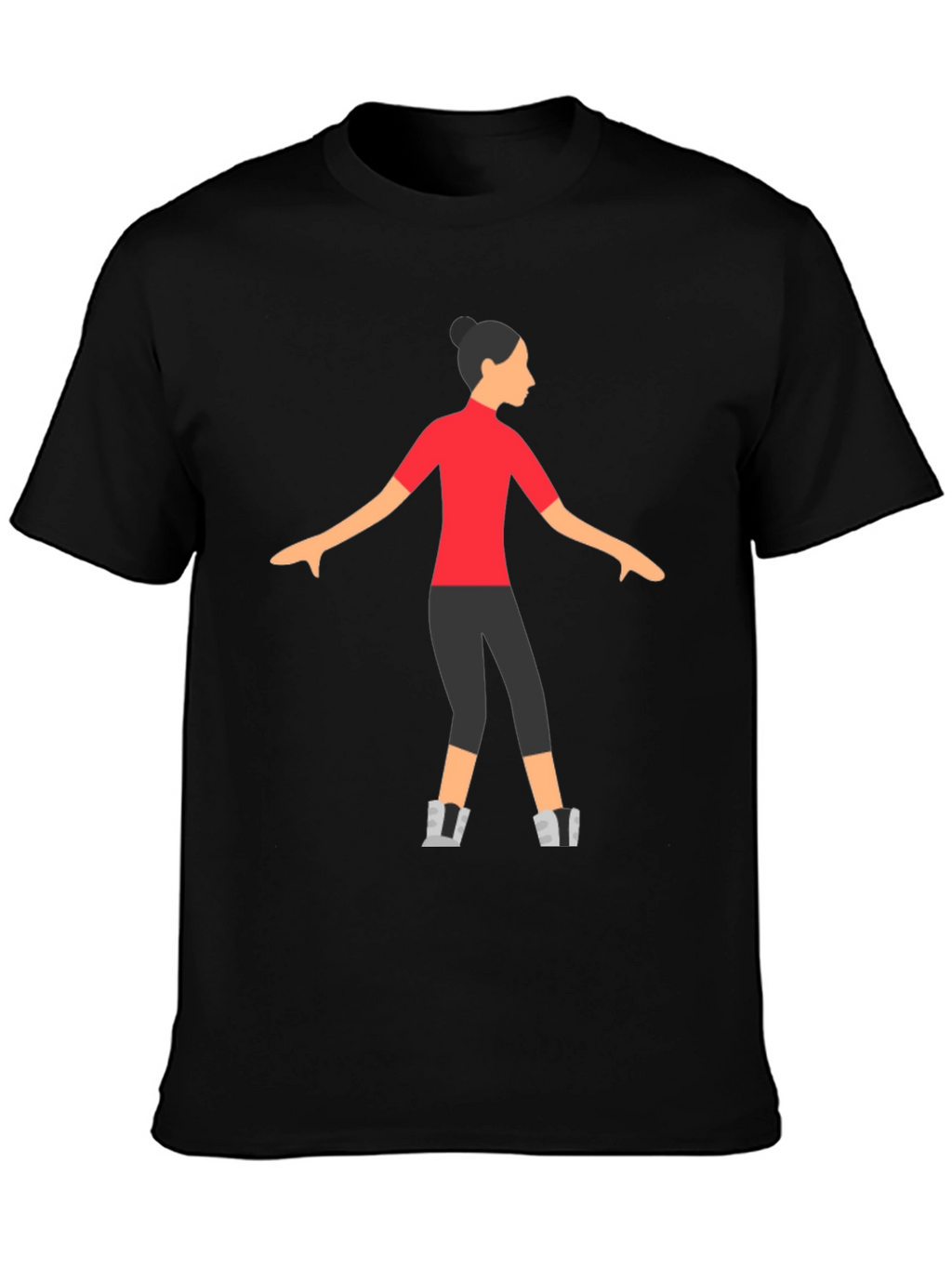 Stylized Dancer Graphic Tee - Black