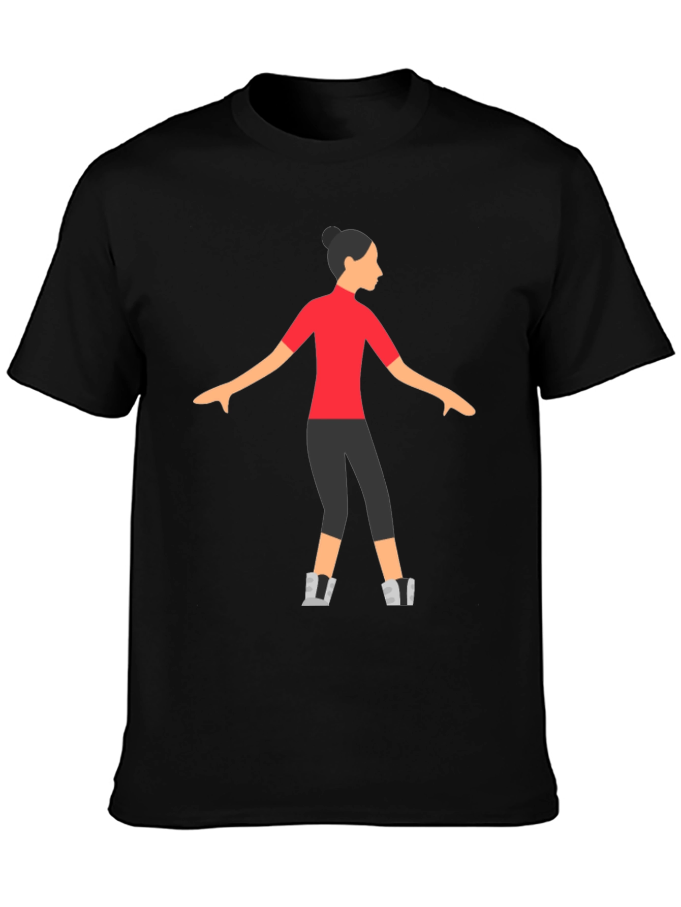 Stylized Dancer Graphic Tee - Black