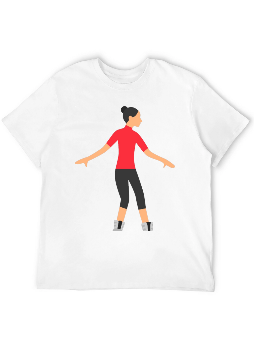 Stylized Dancer Graphic Tee - Black