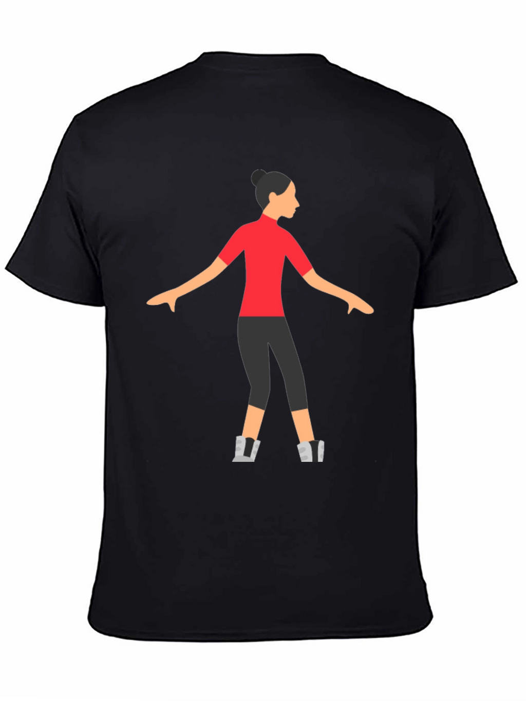 Stylized Dancer Graphic Tee - Black