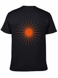 Radiant Sunburst Graphic Tee - Stylish Black Cotton T-Shirt