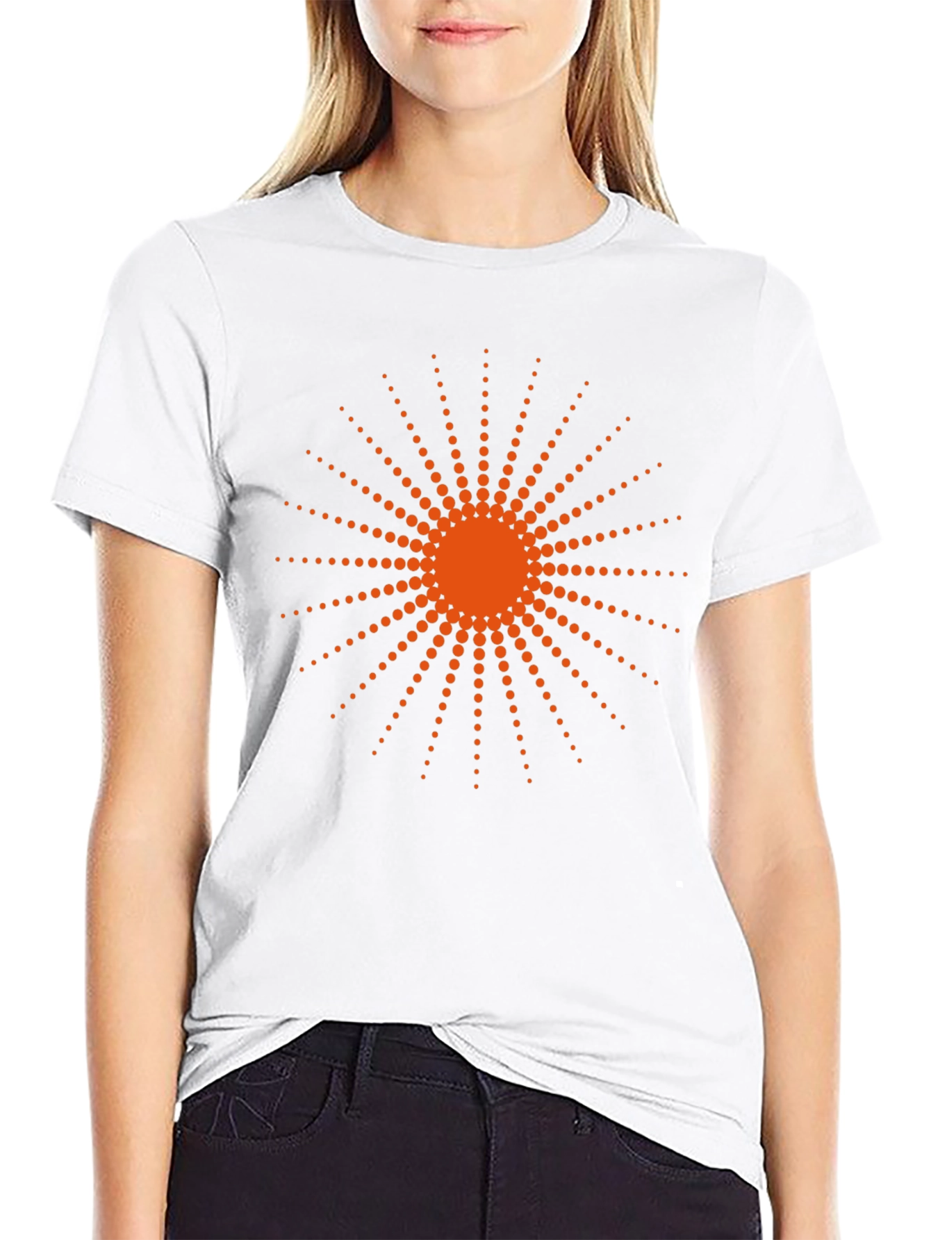Radiant Sunburst Graphic Tee - Stylish Black Cotton T-Shirt