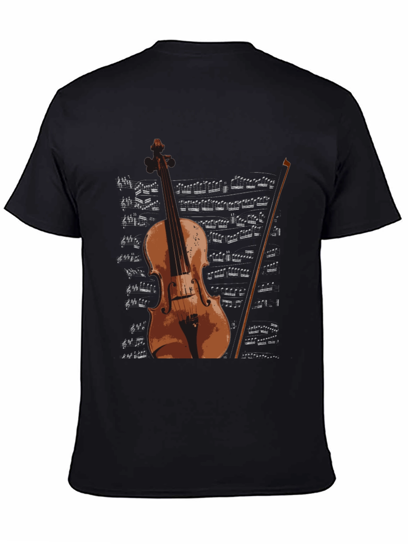 Violin & Sheet Music Graphic T-Shirt
