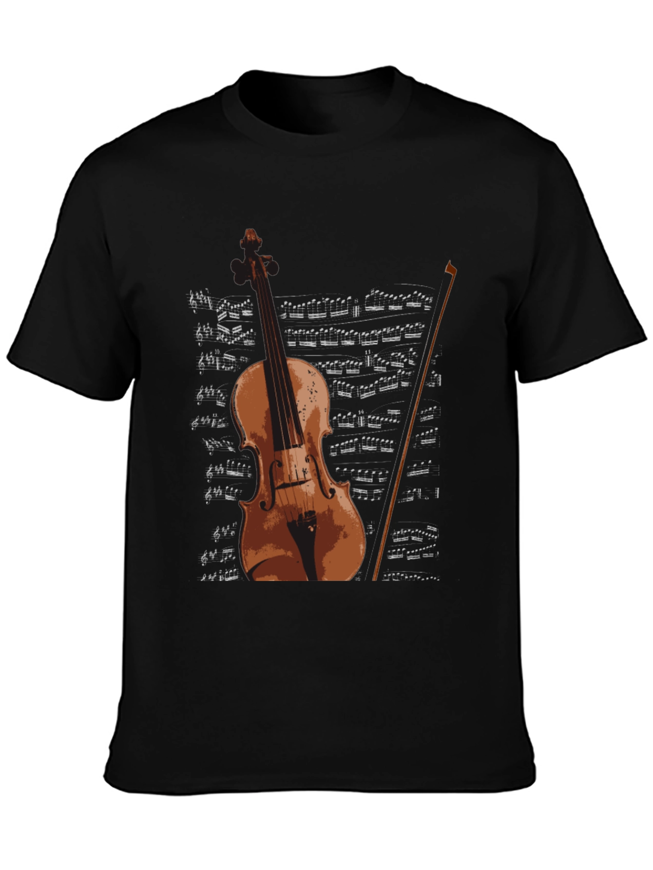 Violin & Sheet Music Graphic T-Shirt