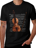 Violin & Sheet Music Graphic T-Shirt