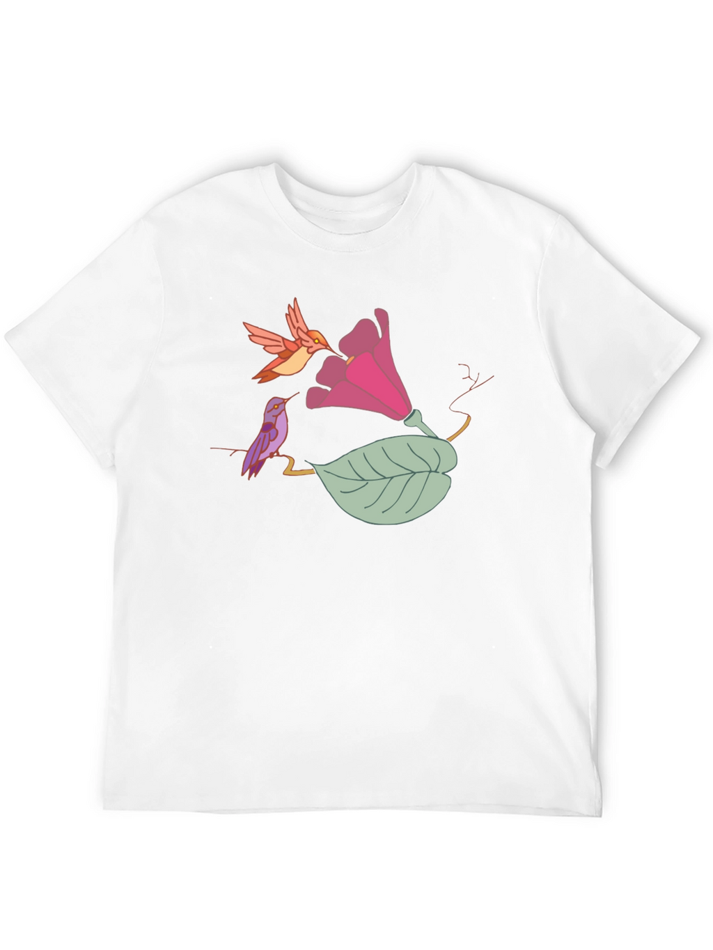 Hummingbird Floral Black T-Shirt