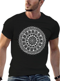 Mandala Print Black T-Shirt