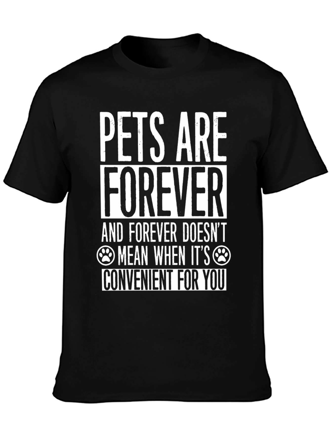 Pets Are Forever Graphic Tee - Black