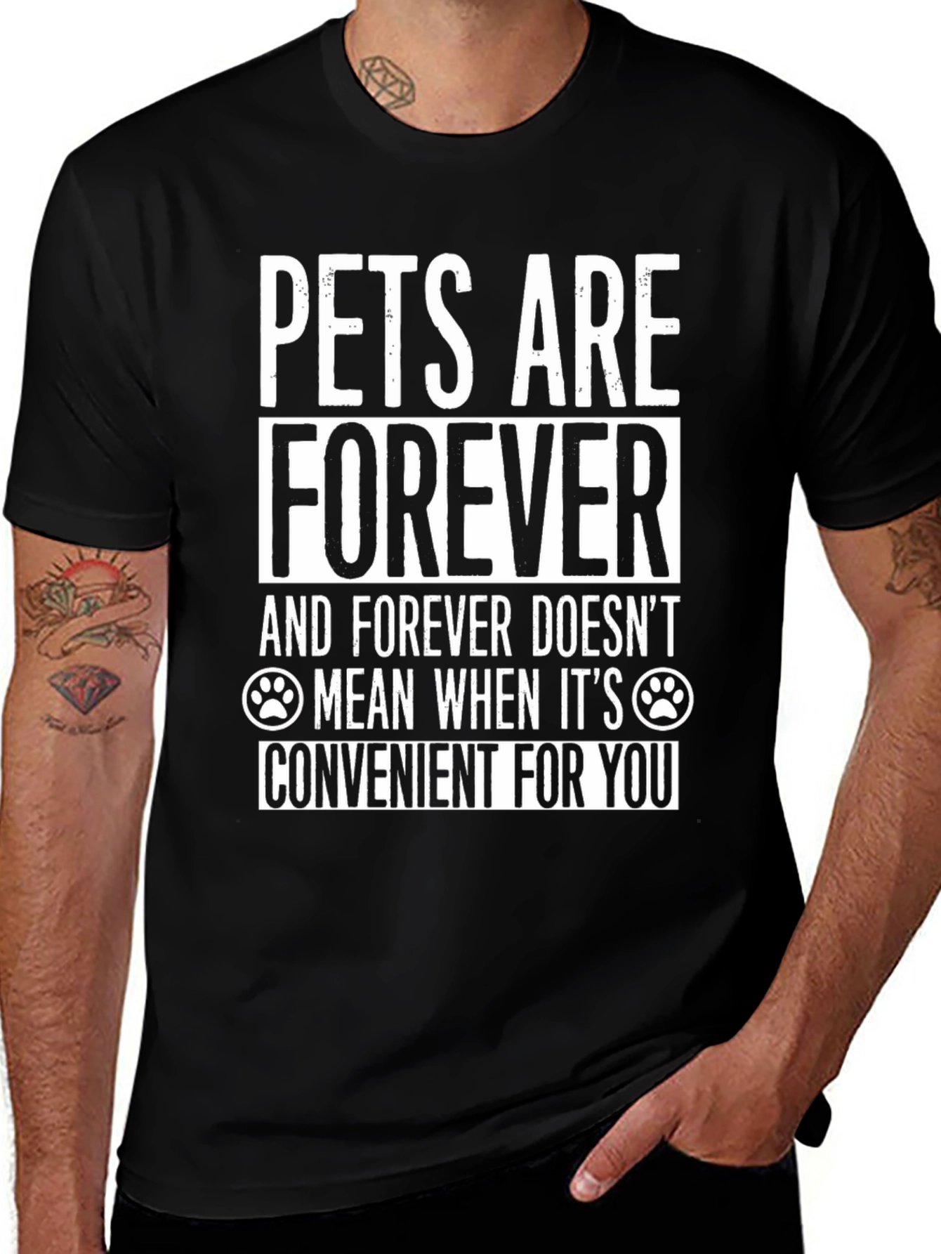Pets Are Forever Graphic Tee - Black