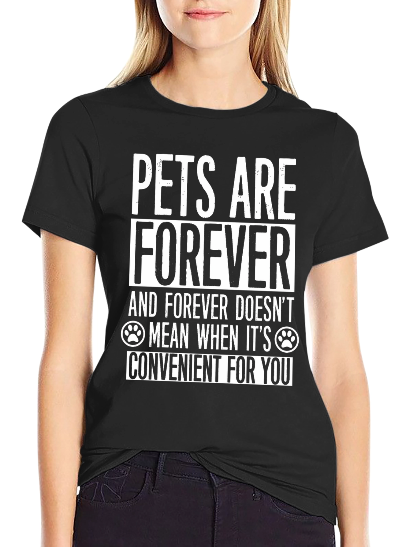 Pets Are Forever Graphic Tee - Black