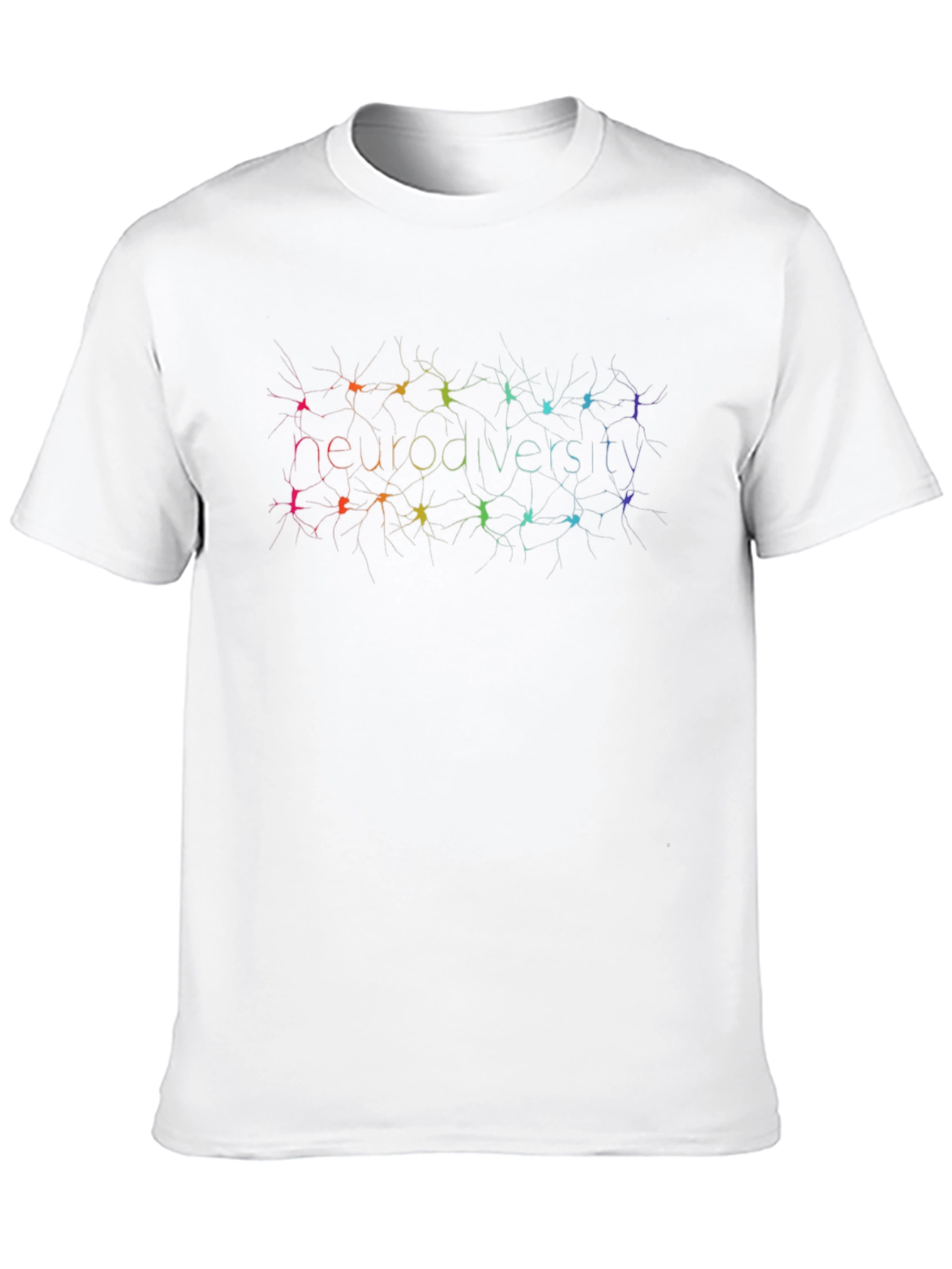Neurodiversity Black T-Shirt Rainbow Brain Graphic Tee