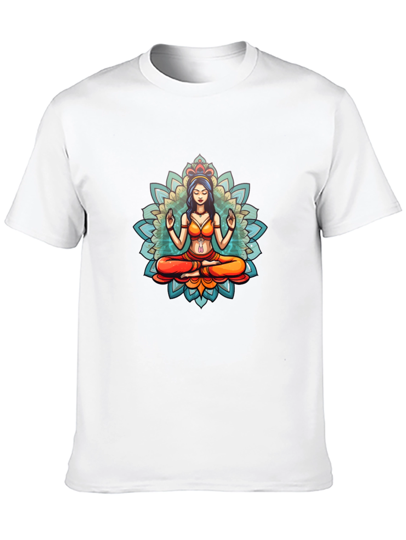 Meditative Mandala Graphic Black T-Shirt
