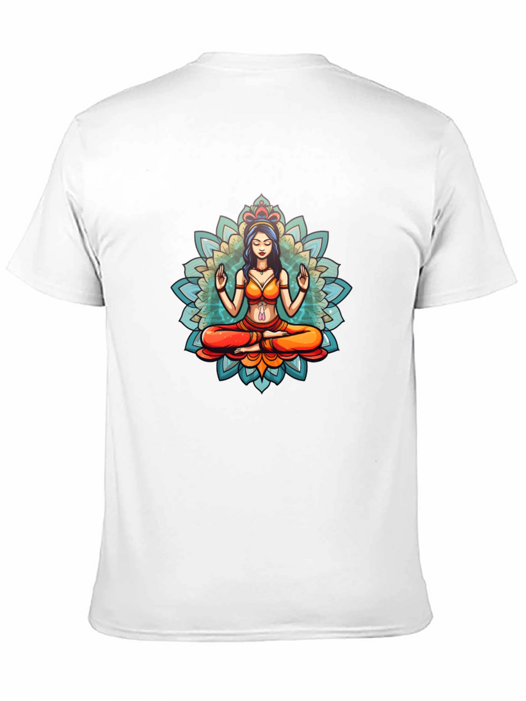 Meditative Mandala Graphic Black T-Shirt