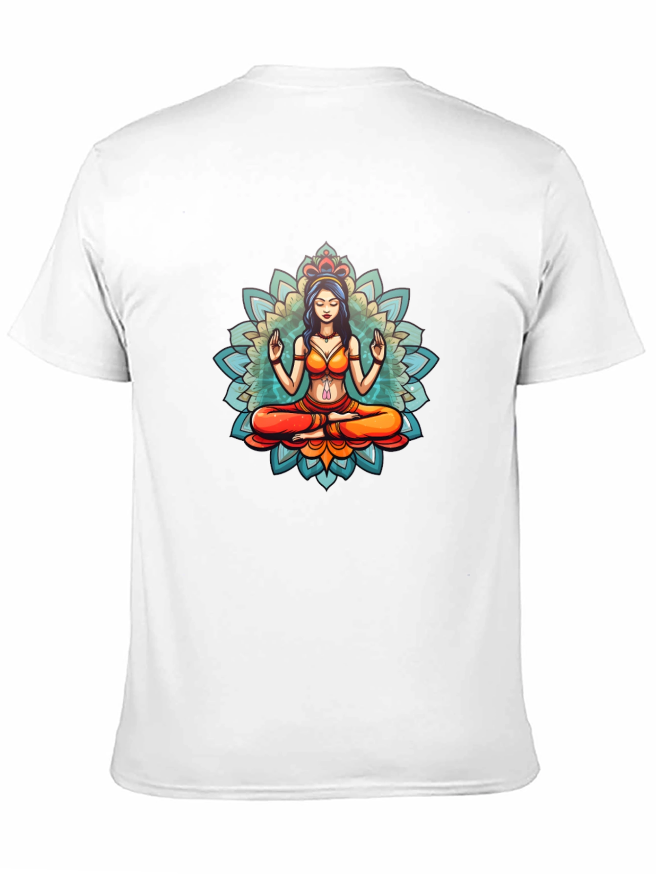 Meditative Mandala Graphic Black T-Shirt