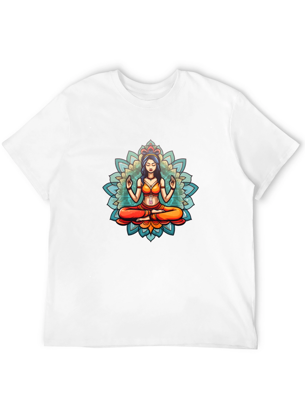 Meditative Mandala Graphic Black T-Shirt