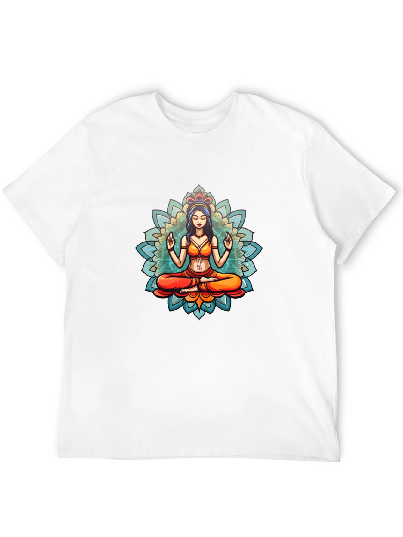 Meditative Mandala Graphic Black T-Shirt