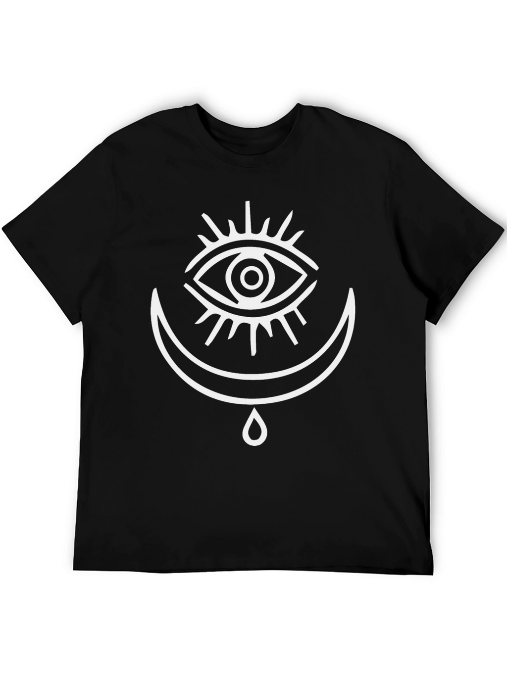 Mystic Eye & Crescent Moon Graphic Tee - Black