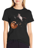 Cosmic Cats Black T-Shirt