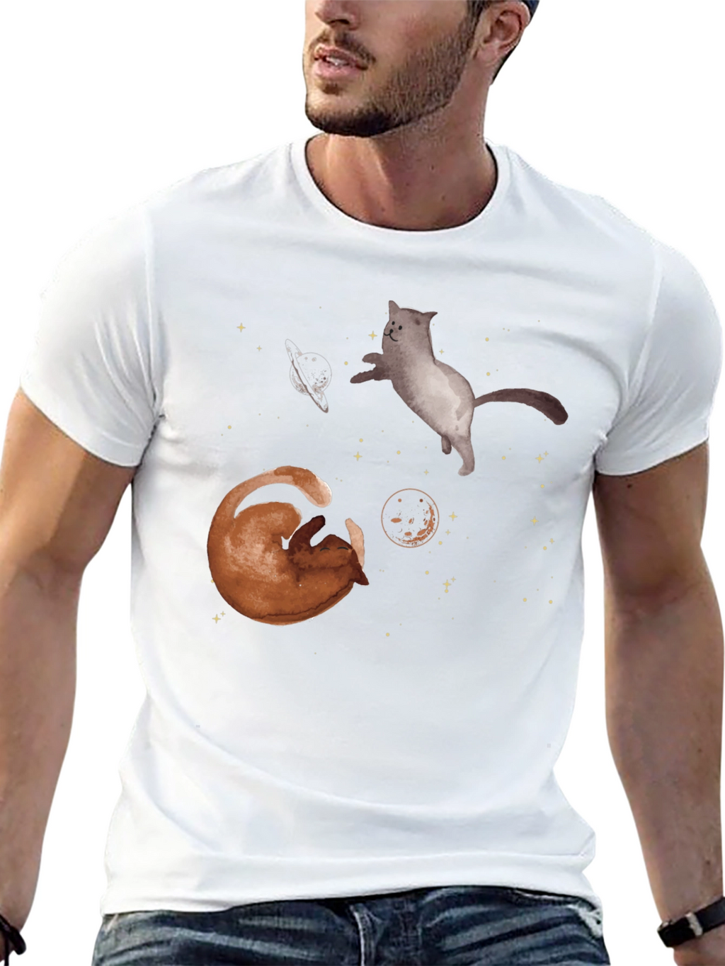 Cosmic Cats Black T-Shirt
