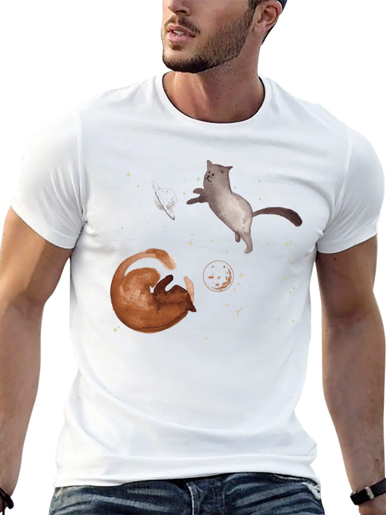 Cosmic Cats Black T-Shirt