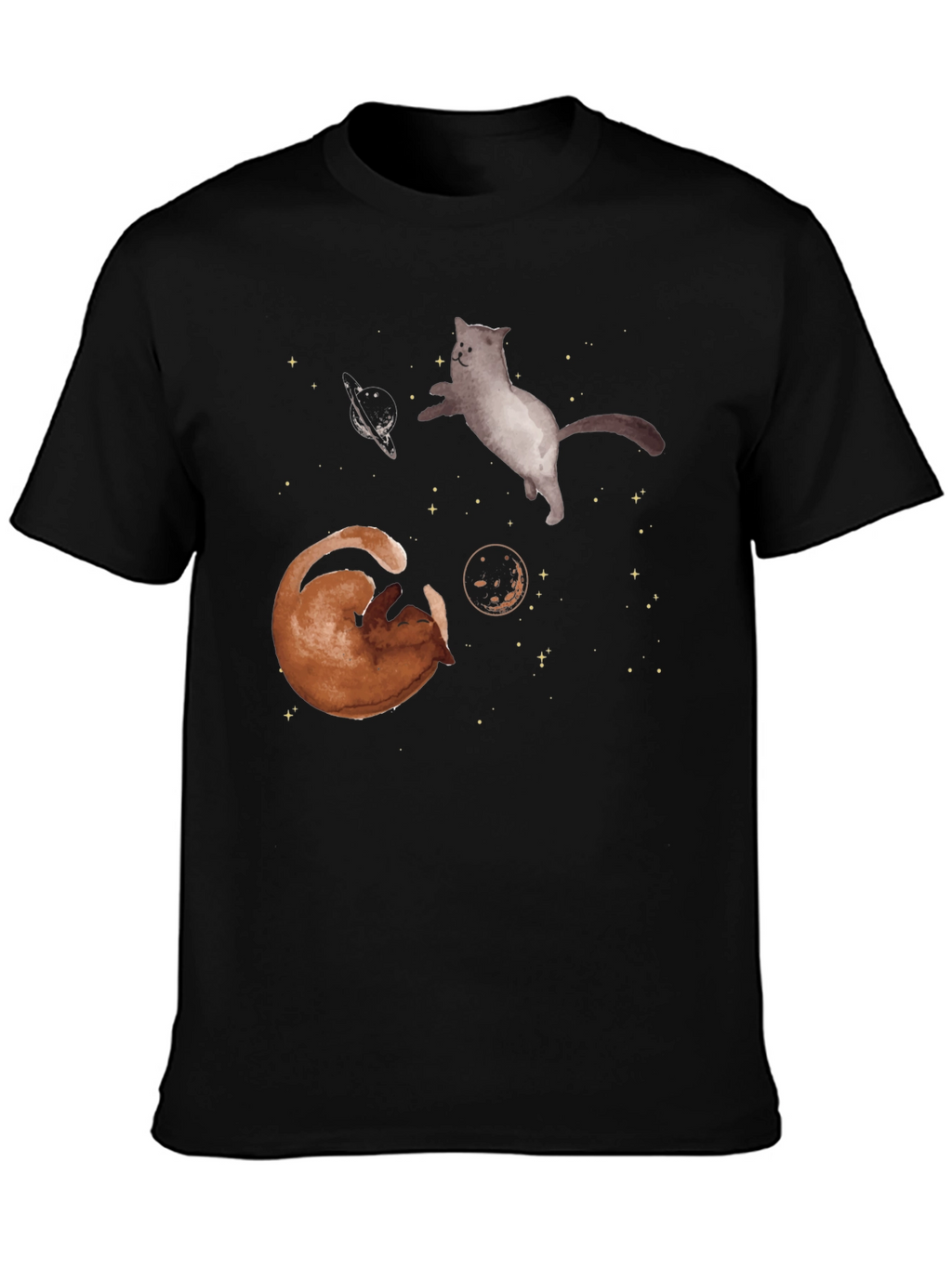 Cosmic Cats Black T-Shirt