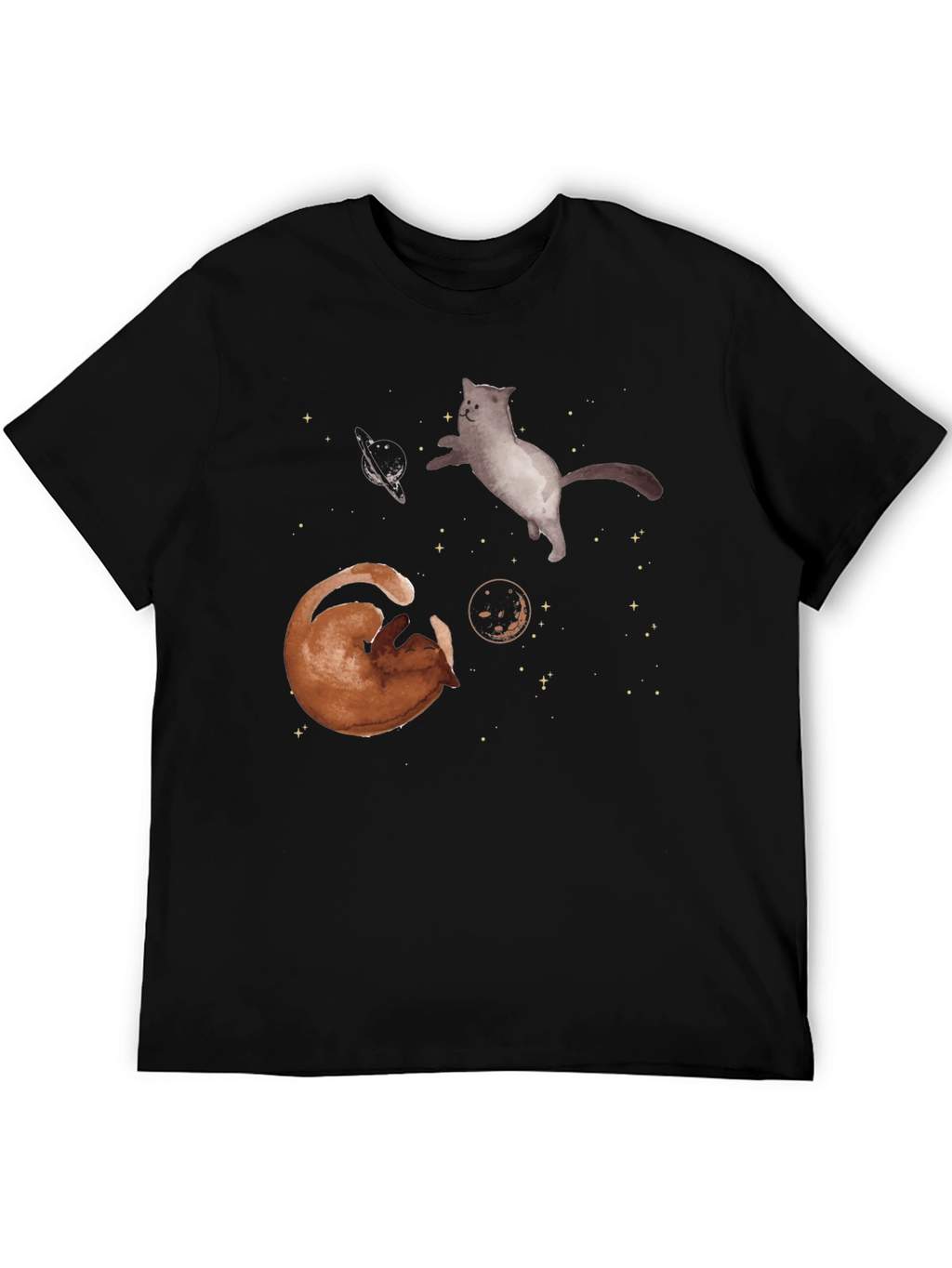 Cosmic Cats Black T-Shirt