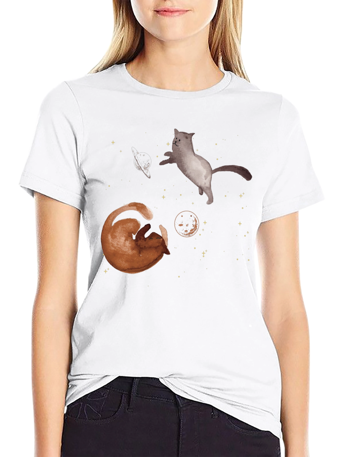 Cosmic Cats Black T-Shirt