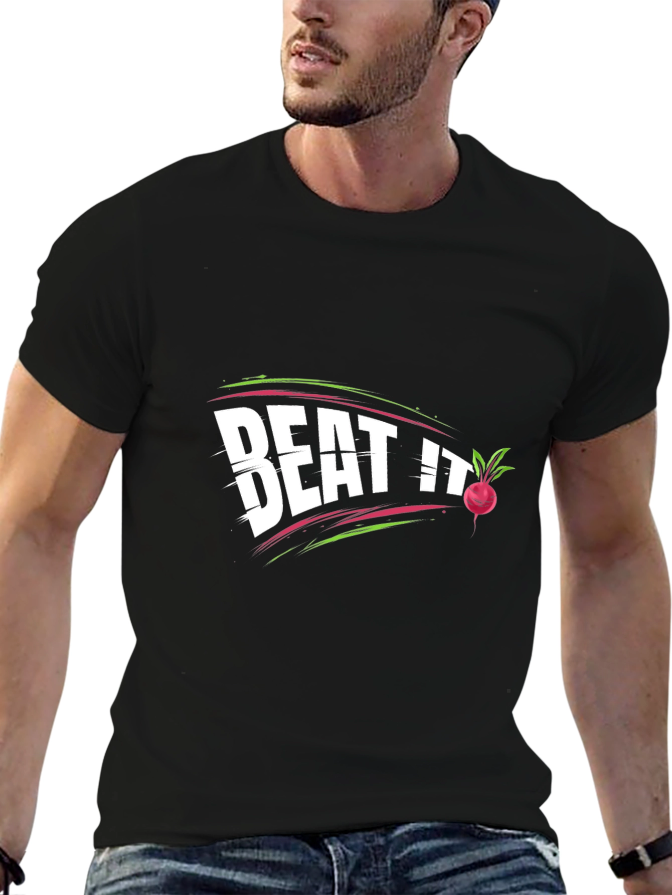 Beat It Beet Pun T-Shirt Funny Graphic Tee