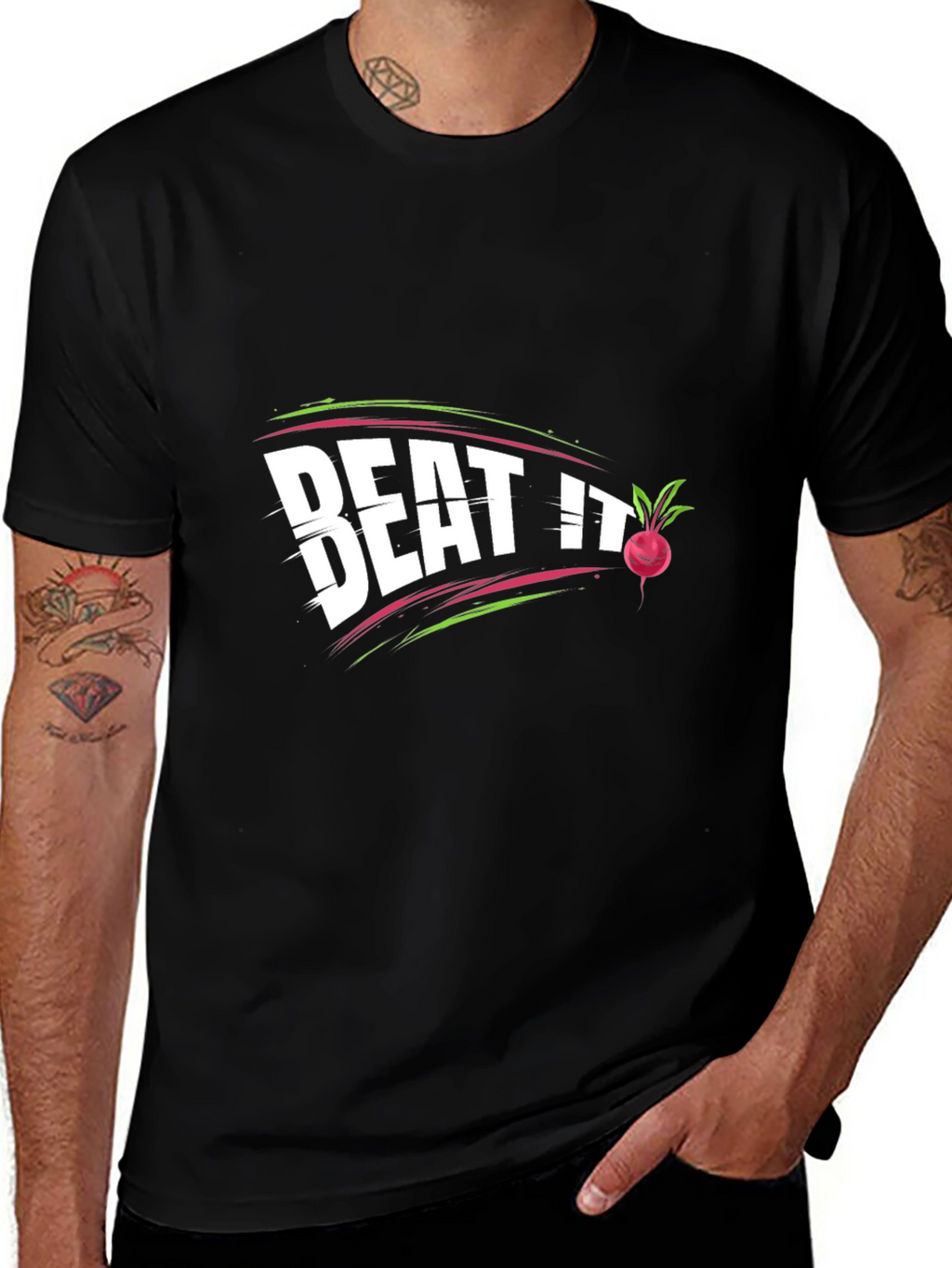 Beat It Beet Pun T-Shirt Funny Graphic Tee