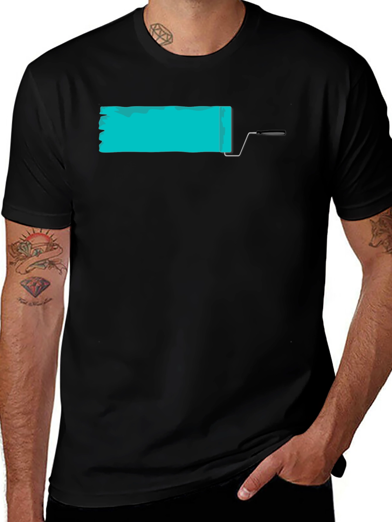 Paint Roller Graphic Tee - Modern Artistic Design