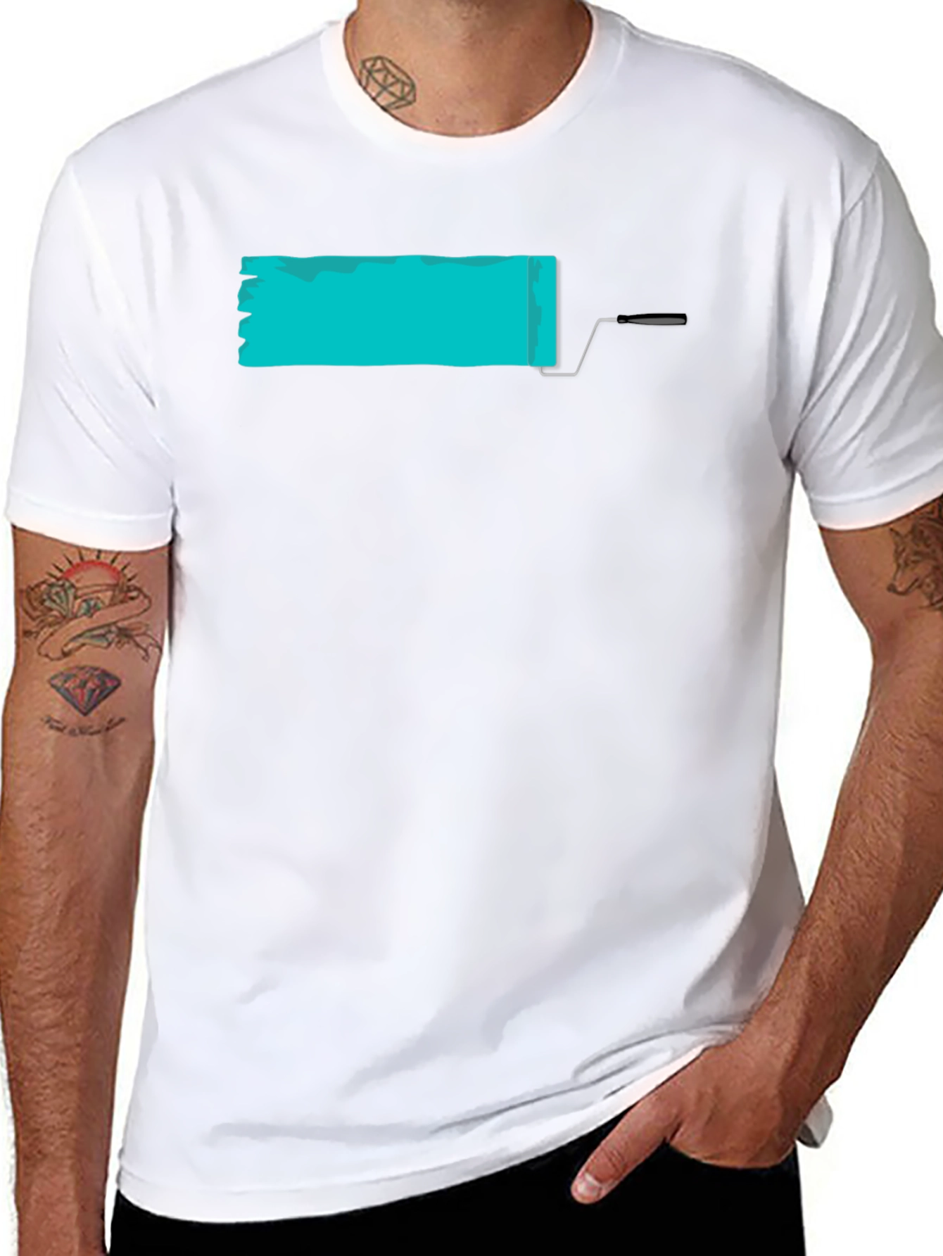 Paint Roller Graphic Tee - Modern Artistic Design
