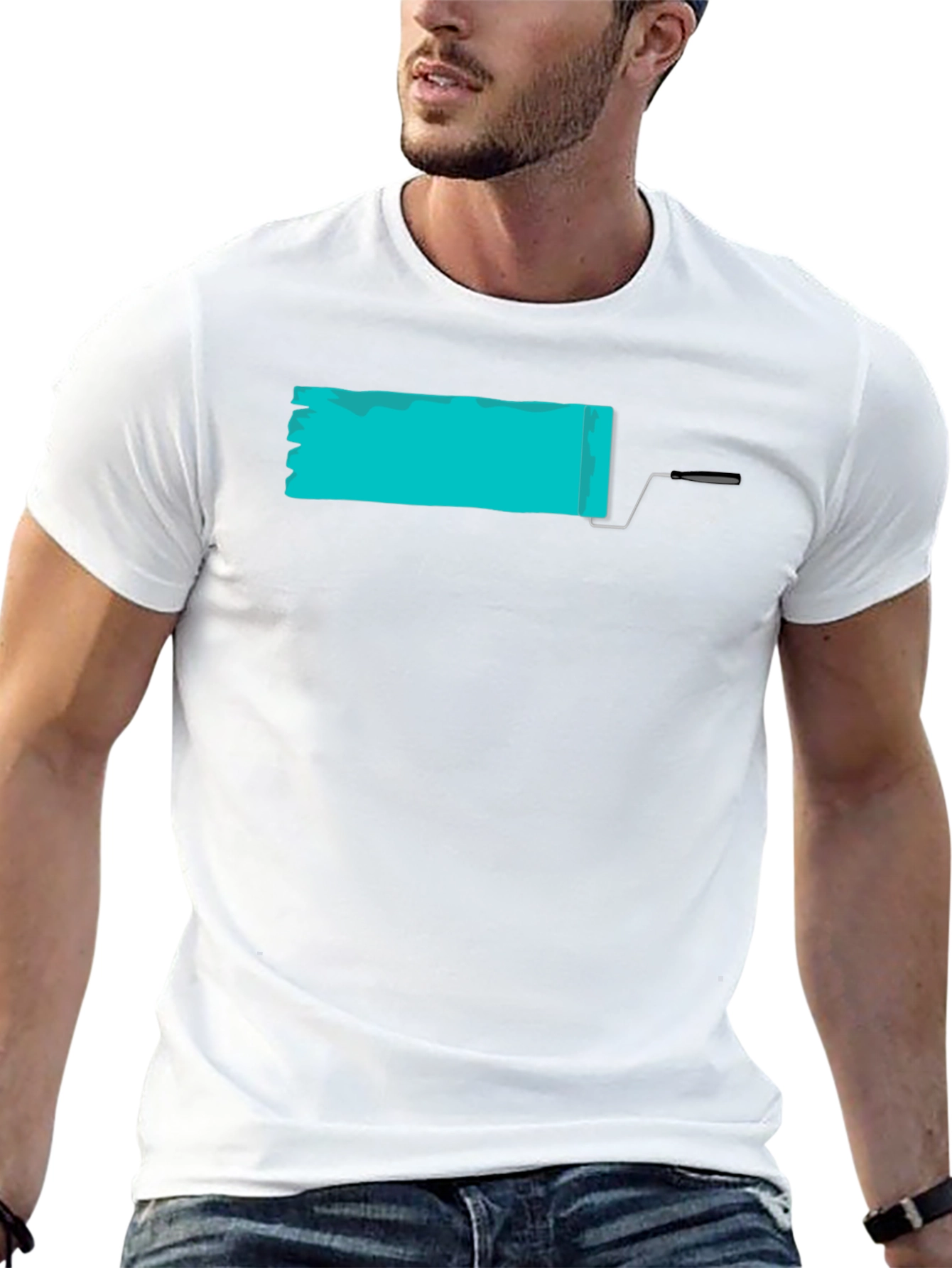 Paint Roller Graphic Tee - Modern Artistic Design