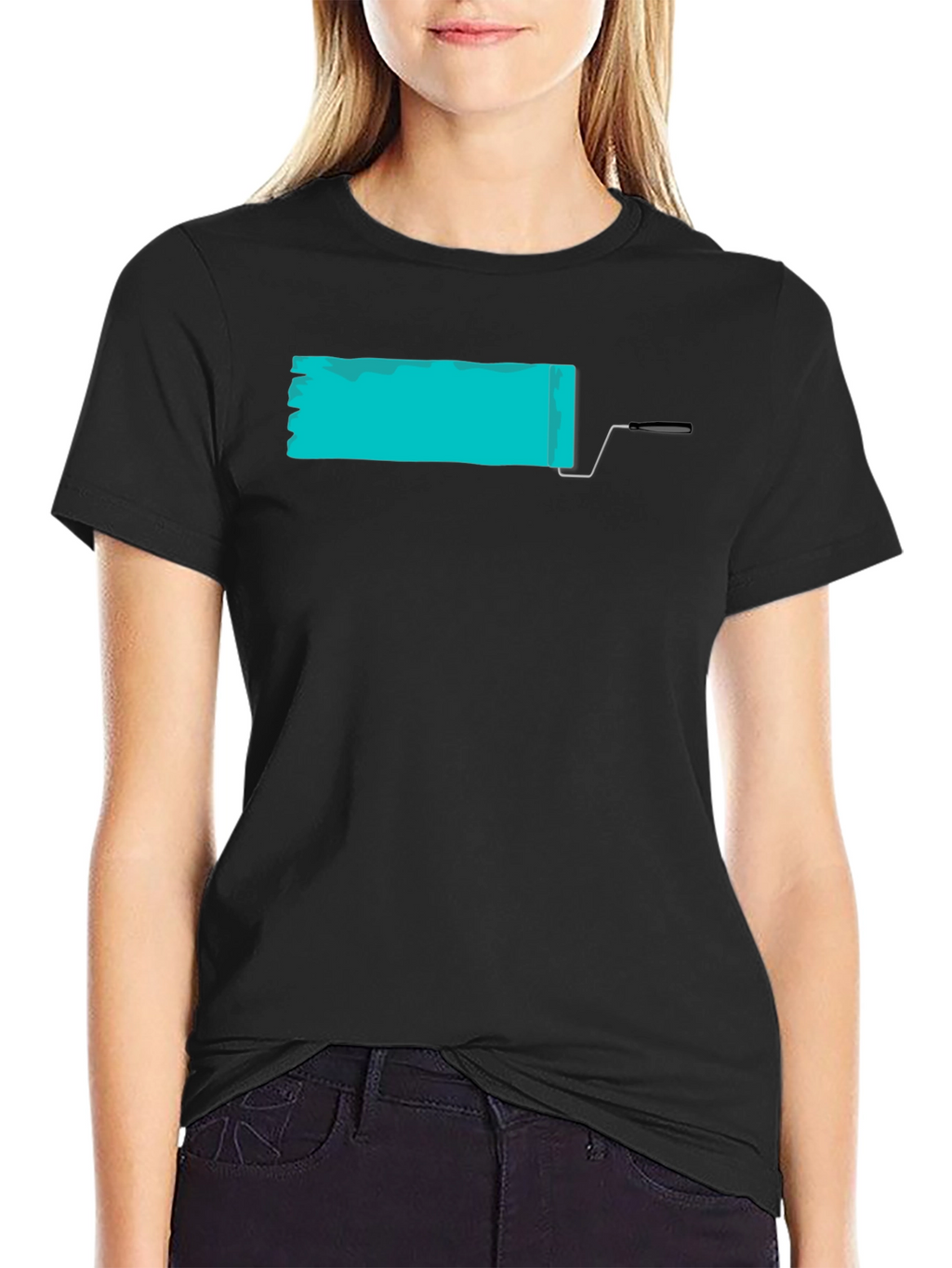 Paint Roller Graphic Tee - Modern Artistic Design